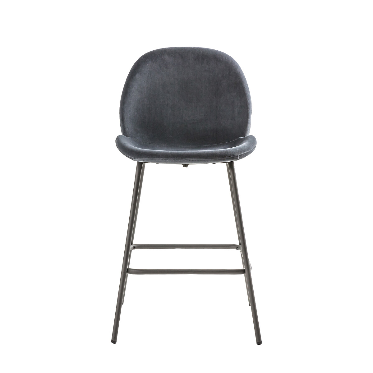 Rewari Velvet Bar Stools with Black Legs (Set of 2) grey, SO'HOME