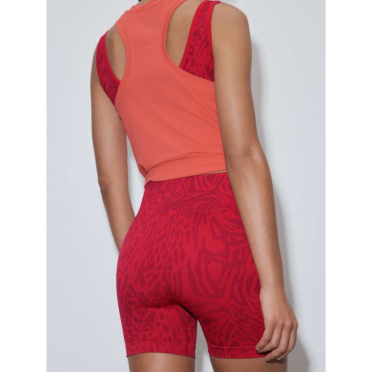 Short cycliste sans coutures active rouge imprimé animal, NEXT