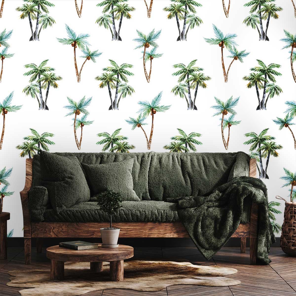 Papier peint jungle coconut intissé, HEXOA