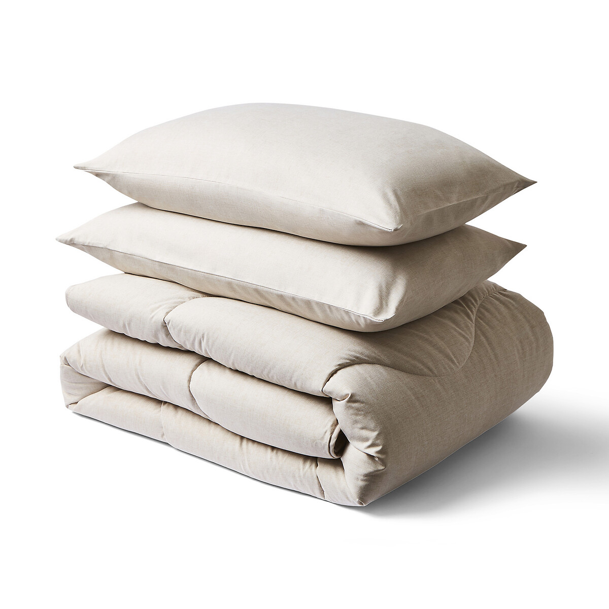 4.5 Tog Soft Weave Coverless Duvet and Pillowcase Set oatmeal, NIGHT LARK