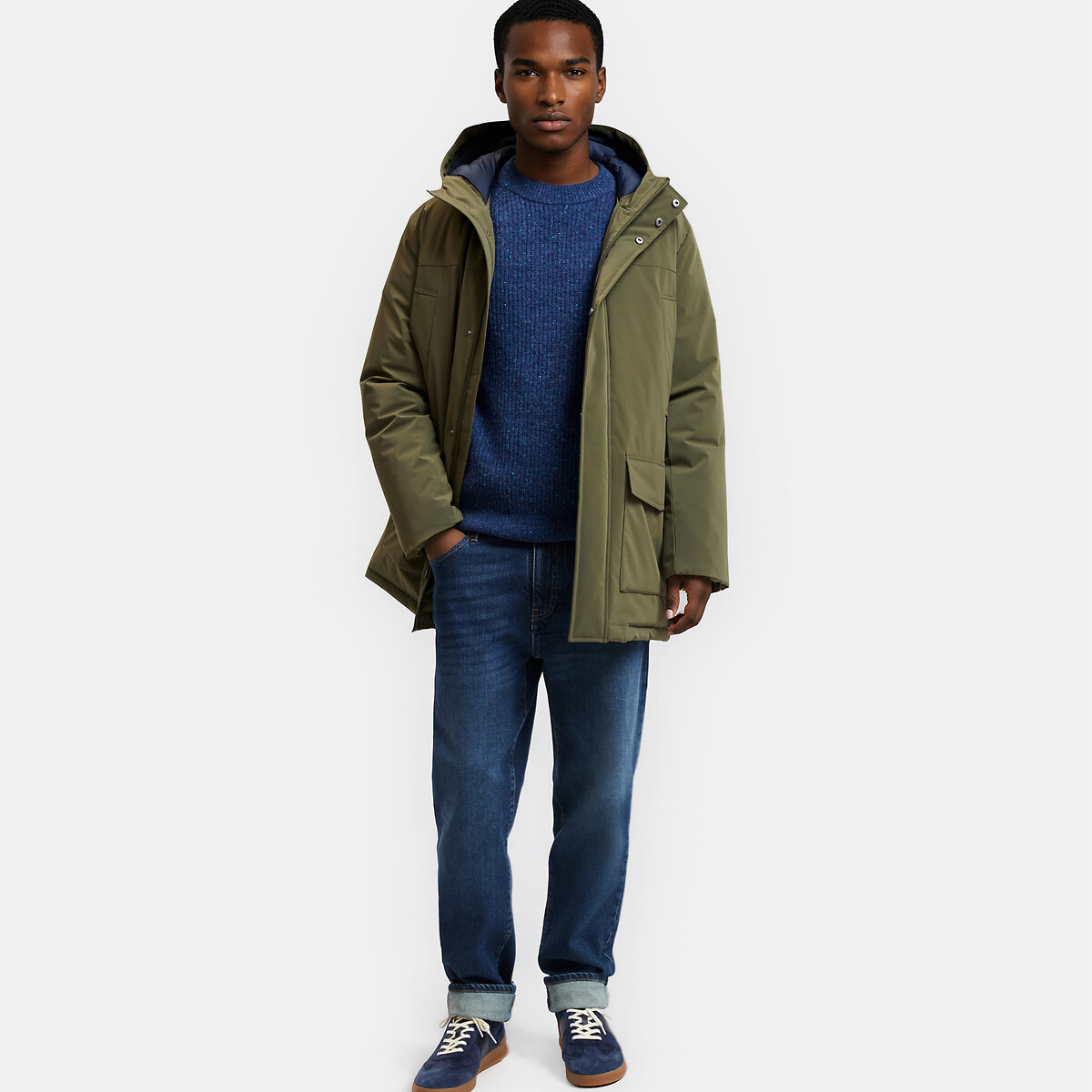 Parka mi-longue capuche fixe kaki, LA REDOUTE COLLECTIONS