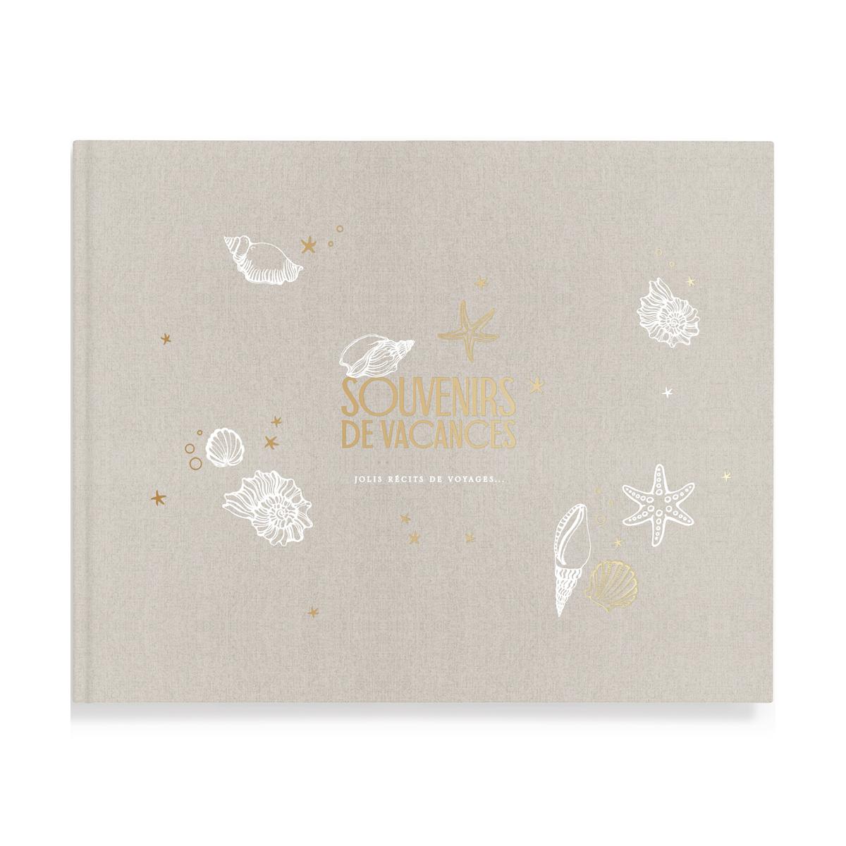 Livre souvenirs sable, blanc, doré, ZAKUW