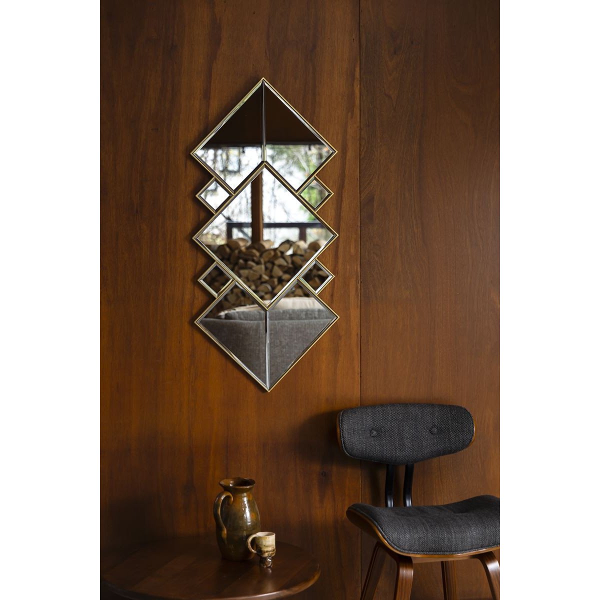 Miroir en verre losange maron, DUTCHBONE