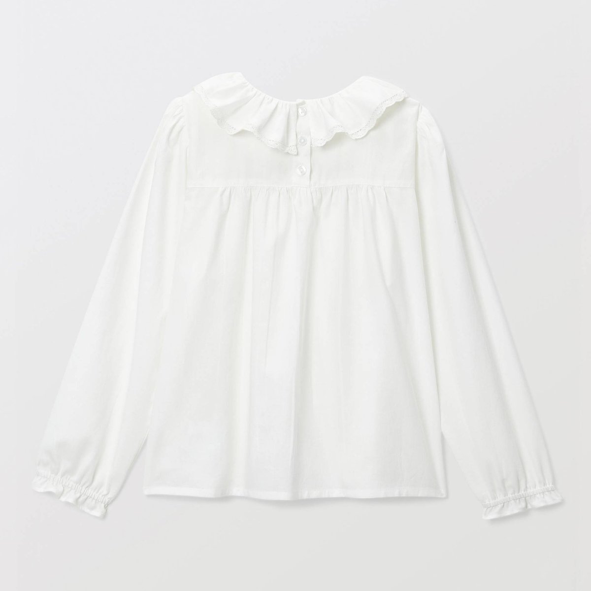 Blouse détails dentelle à col ecru, MONOPRIX