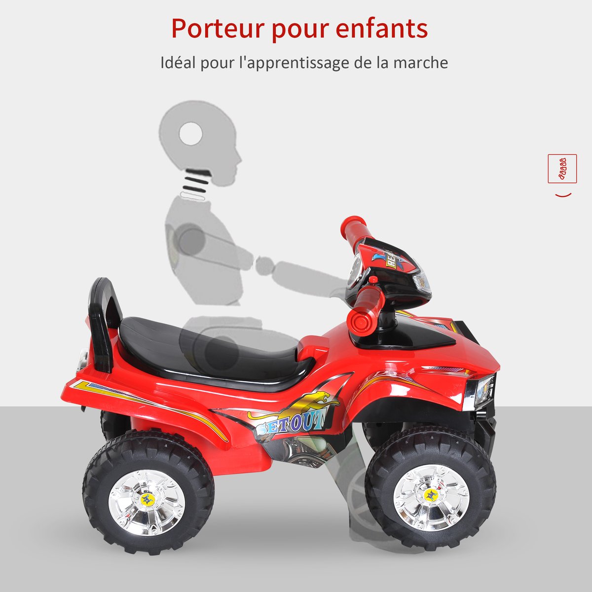 Voiture à glisse pour enfants Plastique Rouge rouge, HOMCOM