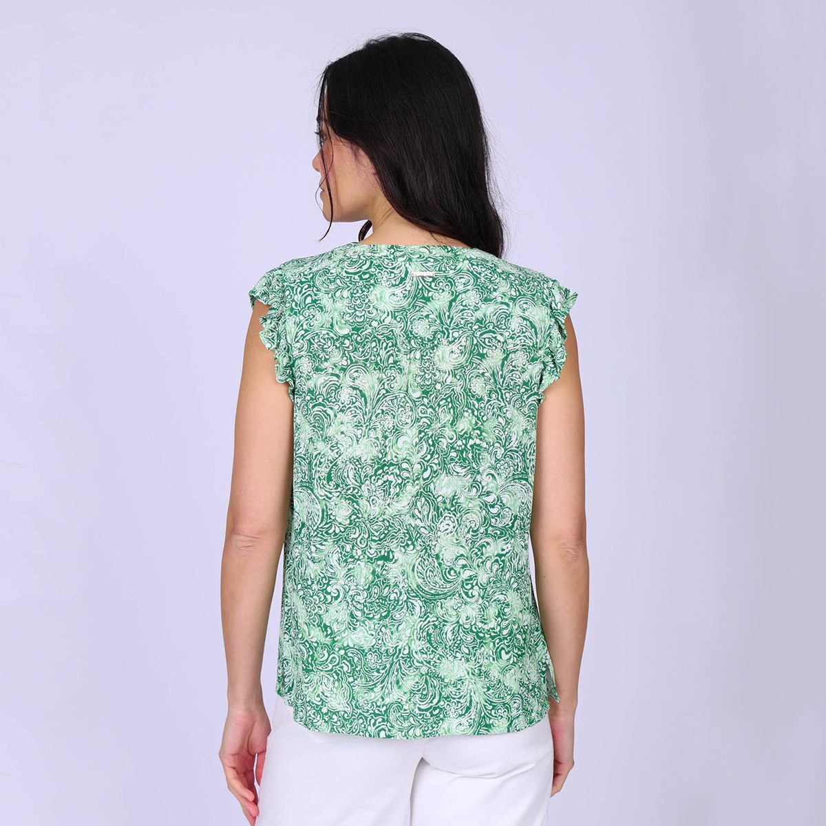 Top col V Gennie vert, MISE AU GREEN