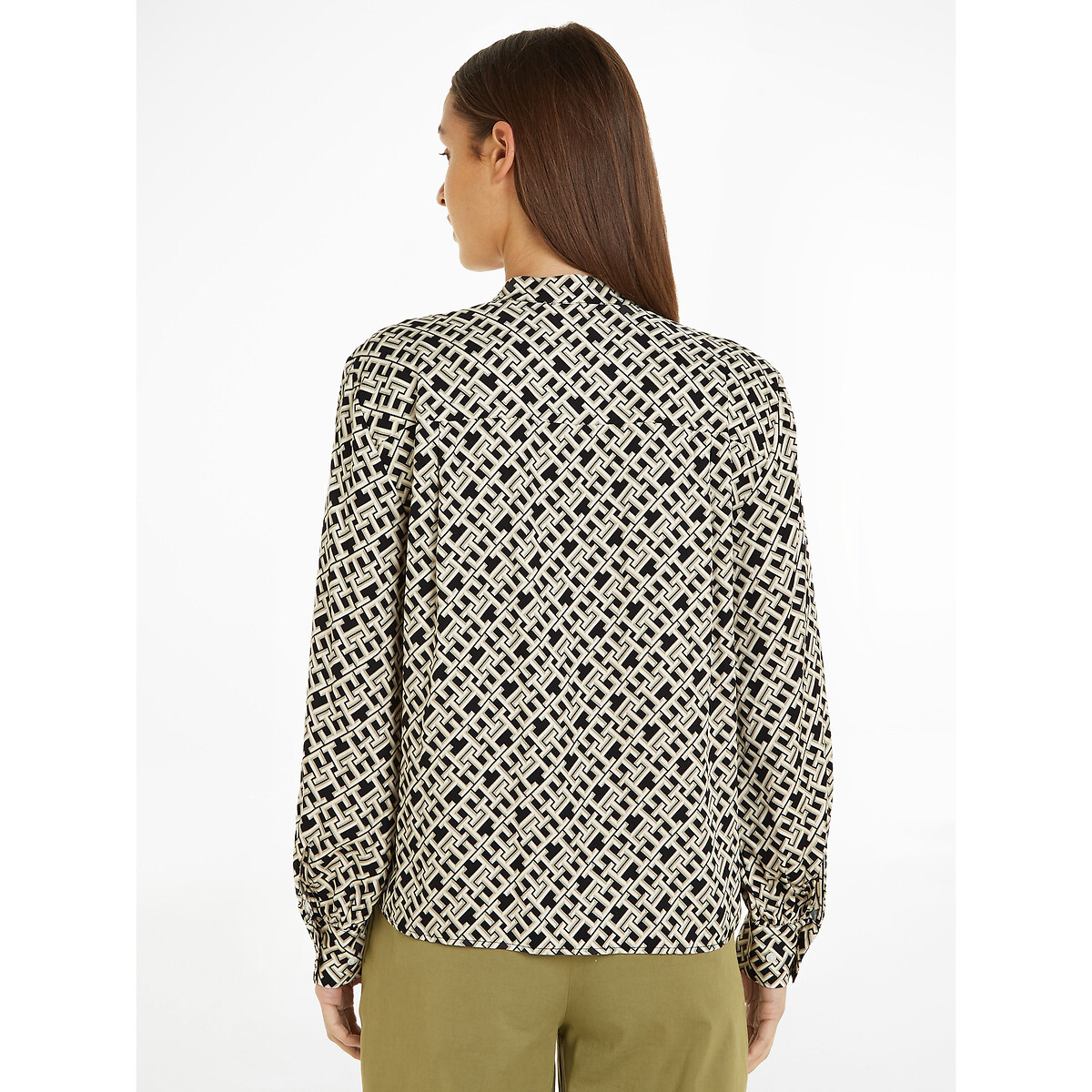Blouse imprimée à manches longues imprimé noir, TOMMY HILFIGER