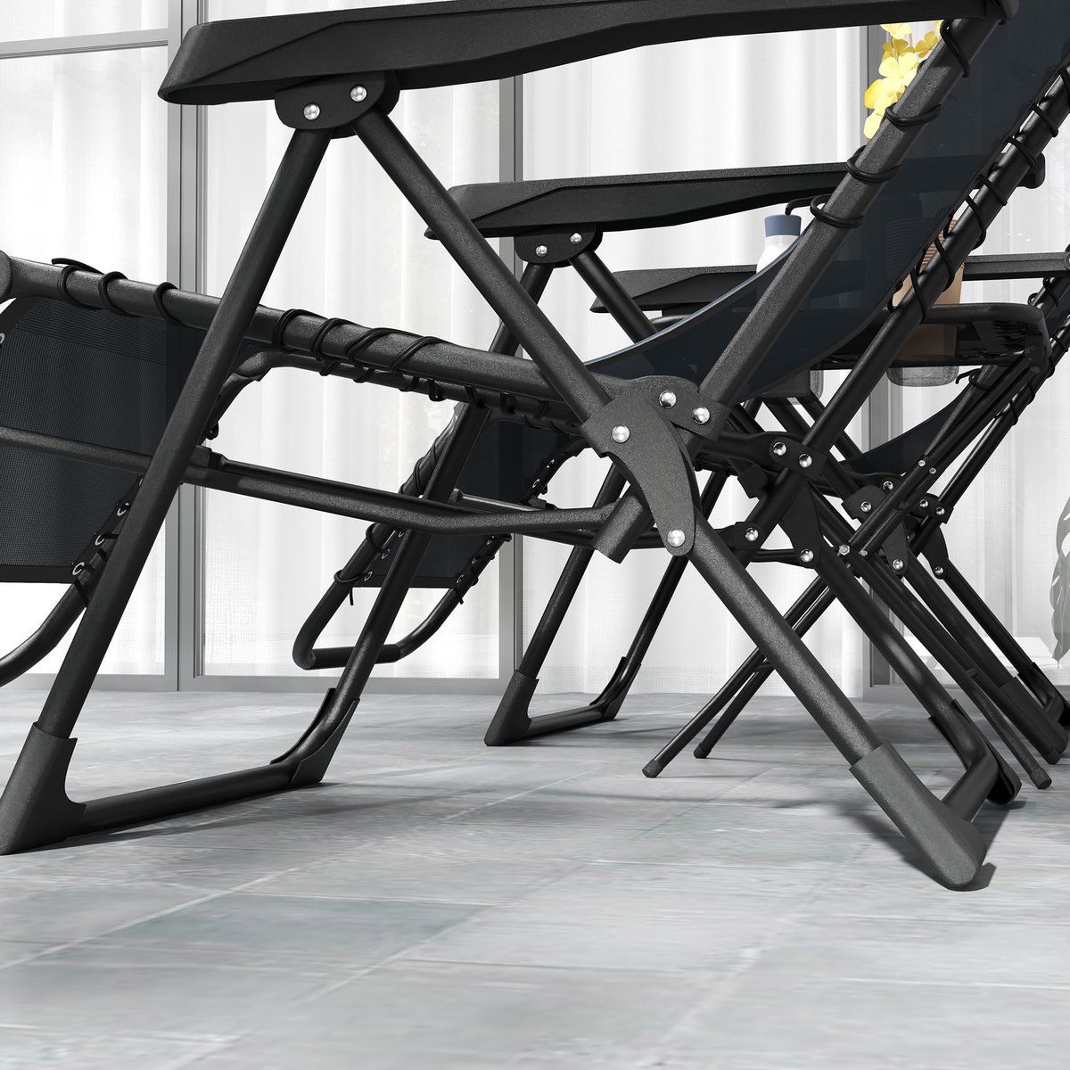 Ensemble de fauteuils « zéro gravité » gris, OUTSUNNY