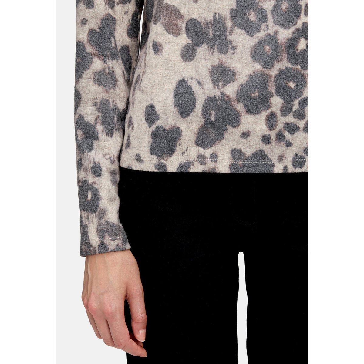 Sweat-shirt à col beige/taupe, BETTY BARCLAY