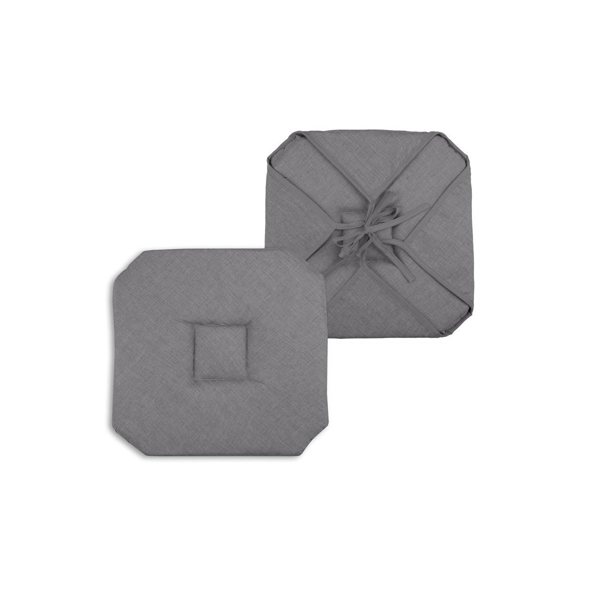 Galette de chaise 4 rabats chinée anthracite, EDEN