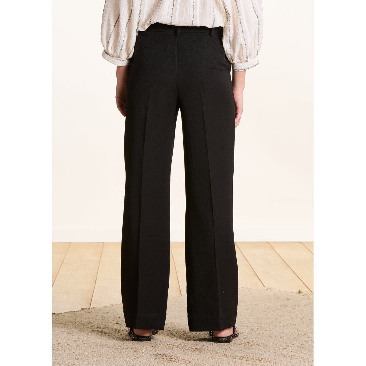 Pantalon uni droit noir, LA FEE MARABOUTEE