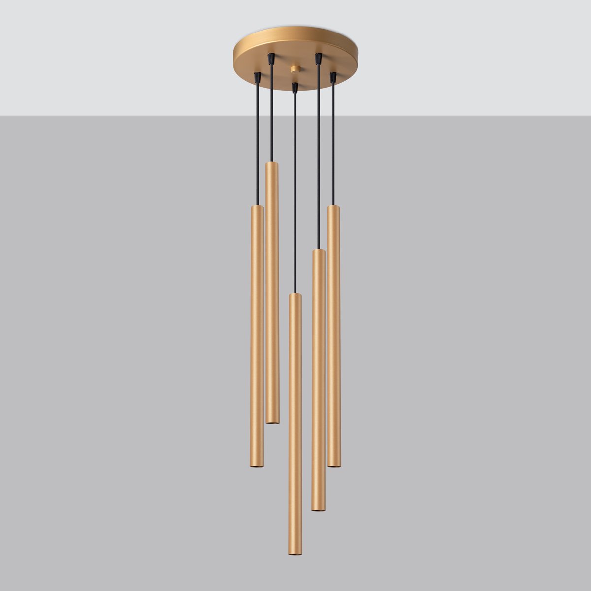 Suspension Acier Doré G9 5 Pastelo jaune, EDEN