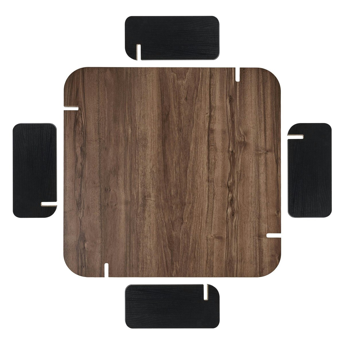 Table basse carrée en bois design MARFA noyer, PIER IMPORT