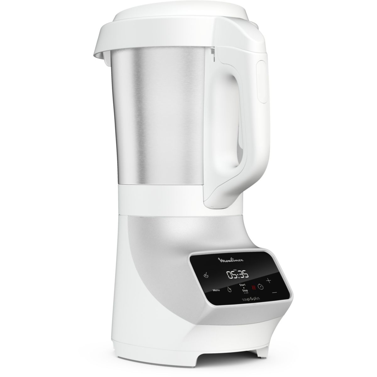 Blender chauffant SOUP et PLUS LM926B00 BLANC 2L + bol vapeur blanc, MOULINEX