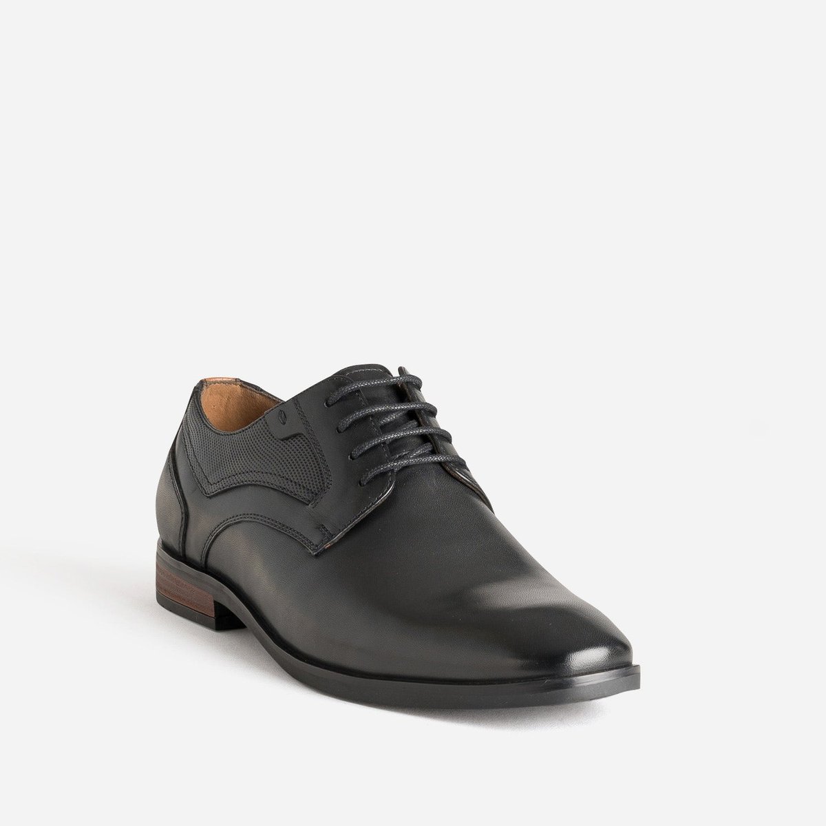 Derby en cuir FLEURIS noir, ERAM
