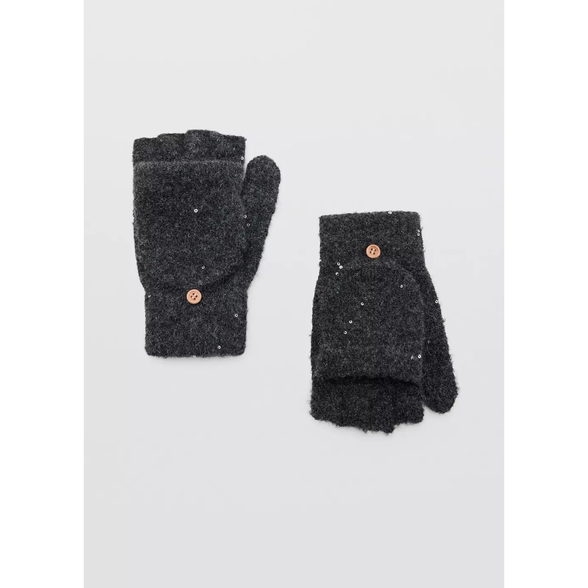 Mitaine ornée de paillettes gris anthracite, MANGO KIDS