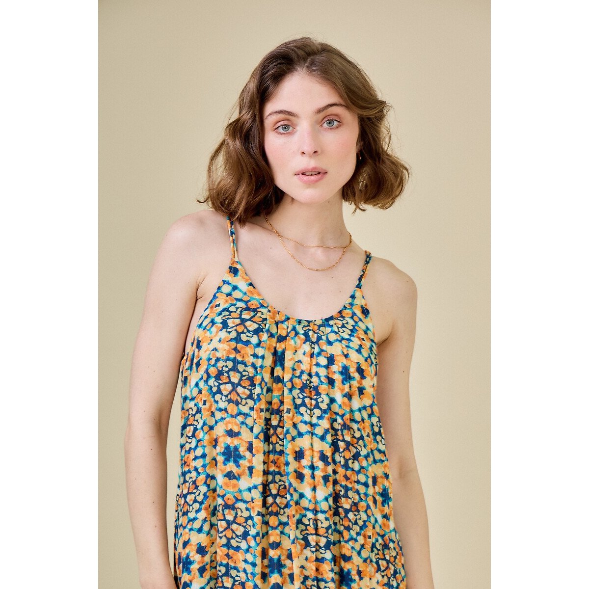 Printed Cami Maxi Dress orange, SEE U SOON
