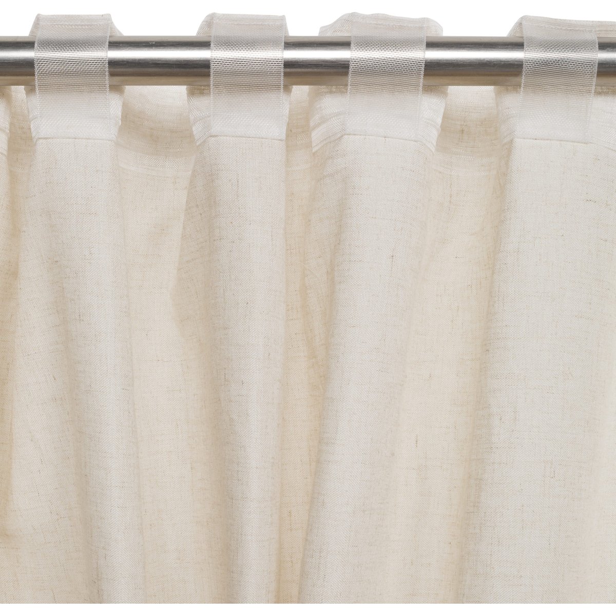 Rideau tamisant en polyester et lin, AYDEN beige, INSPIRE