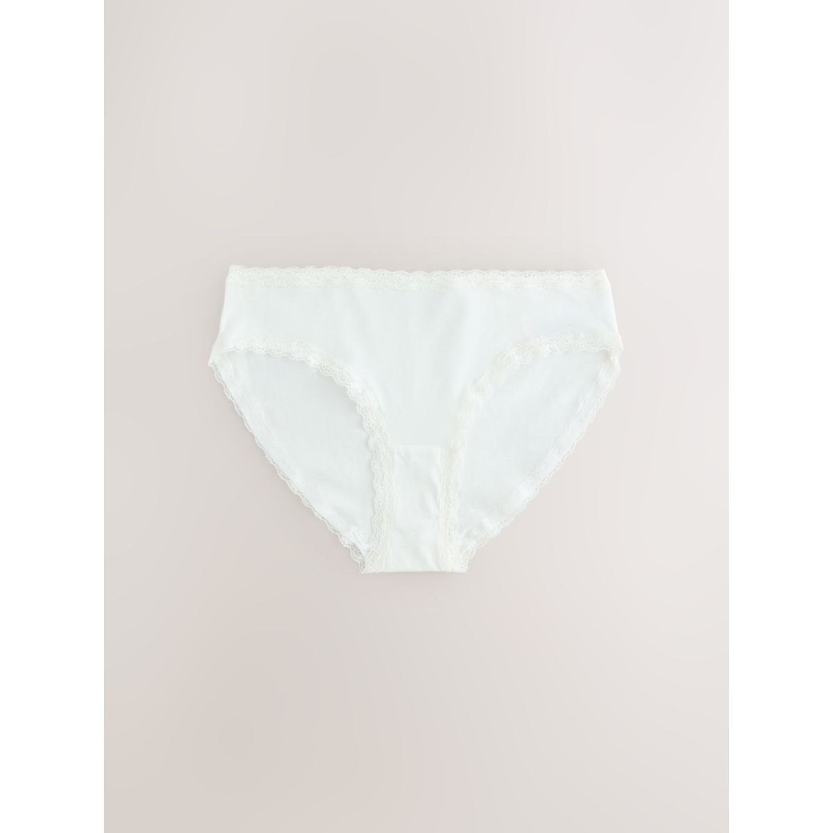 Culotte de bikini en coton/dentelle, lot 4 gris/rose/crème, NEXT