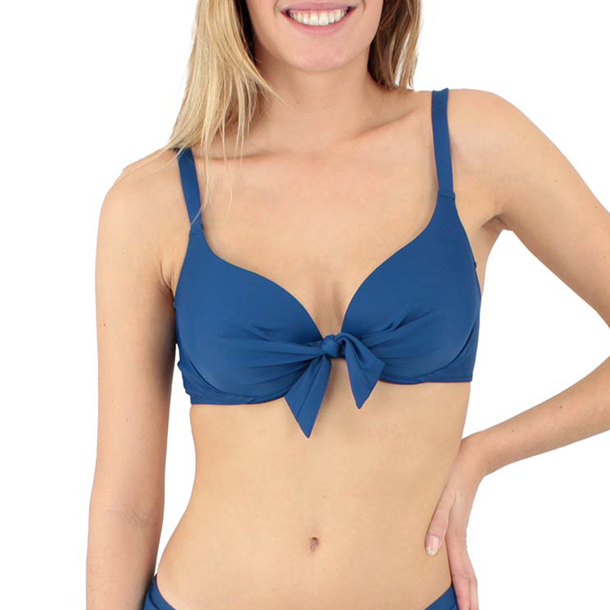 Haut de maillot de bain balconnet FEMME bleu nuit, LAURA BY JANINE ROBIN