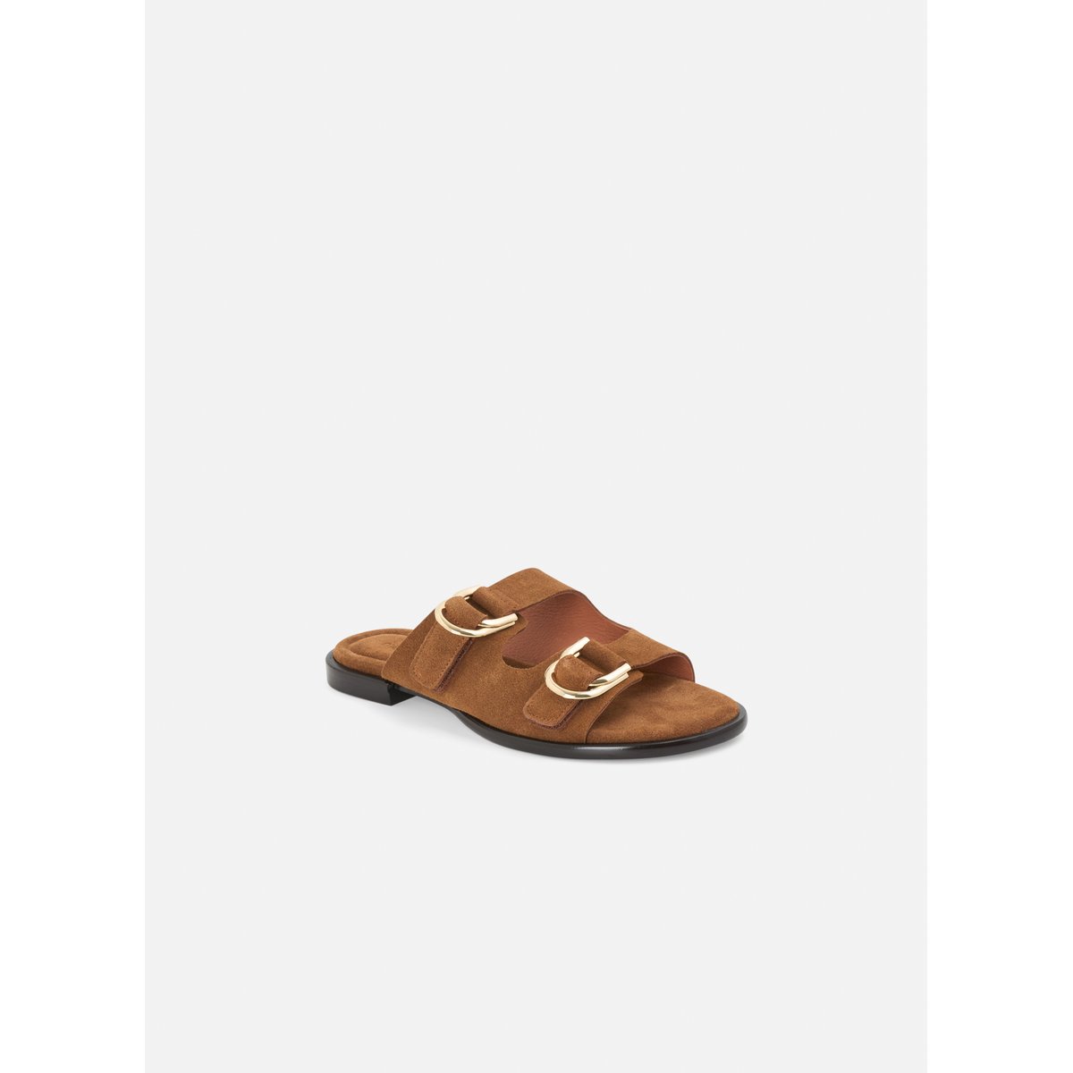 Sandale Plate en cuir MOJI camel, MELLOW YELLOW