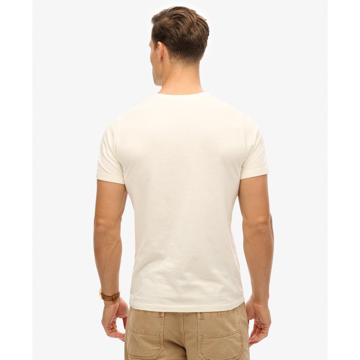 T-shirt Essential Classique à Poche blanc cassé, SUPERDRY