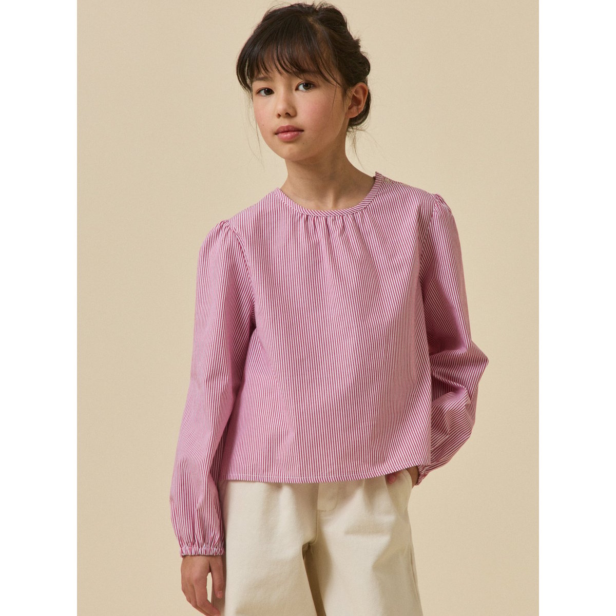 Chemise rayée rayure rouge, CYRILLUS