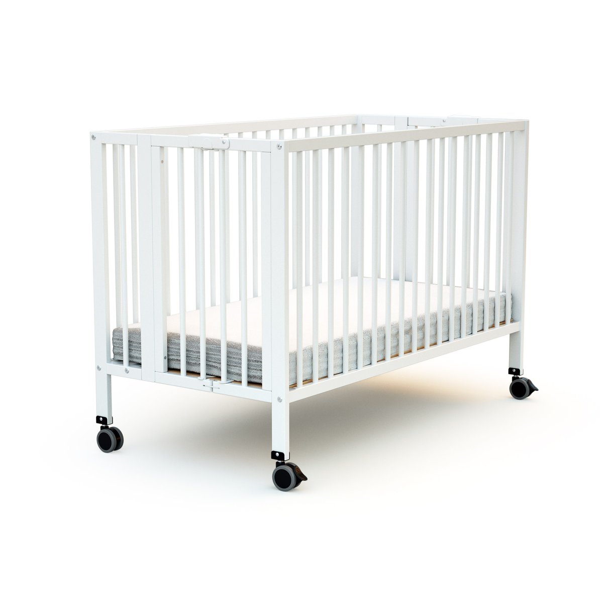 Folding wooden baby bed FLOW blanc, AT4