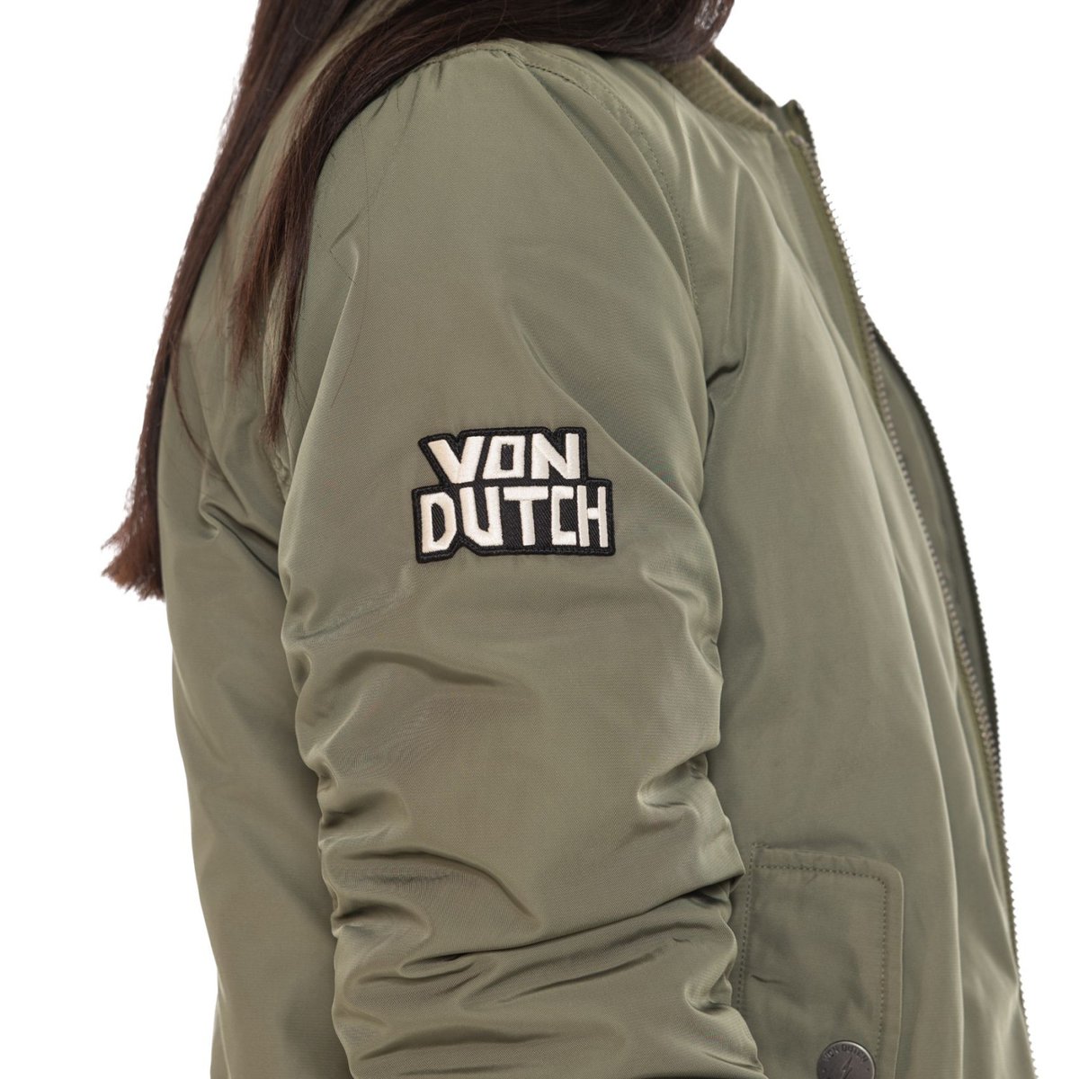 Veste bombers PIMP vert/blanc/noir, VON DUTCH