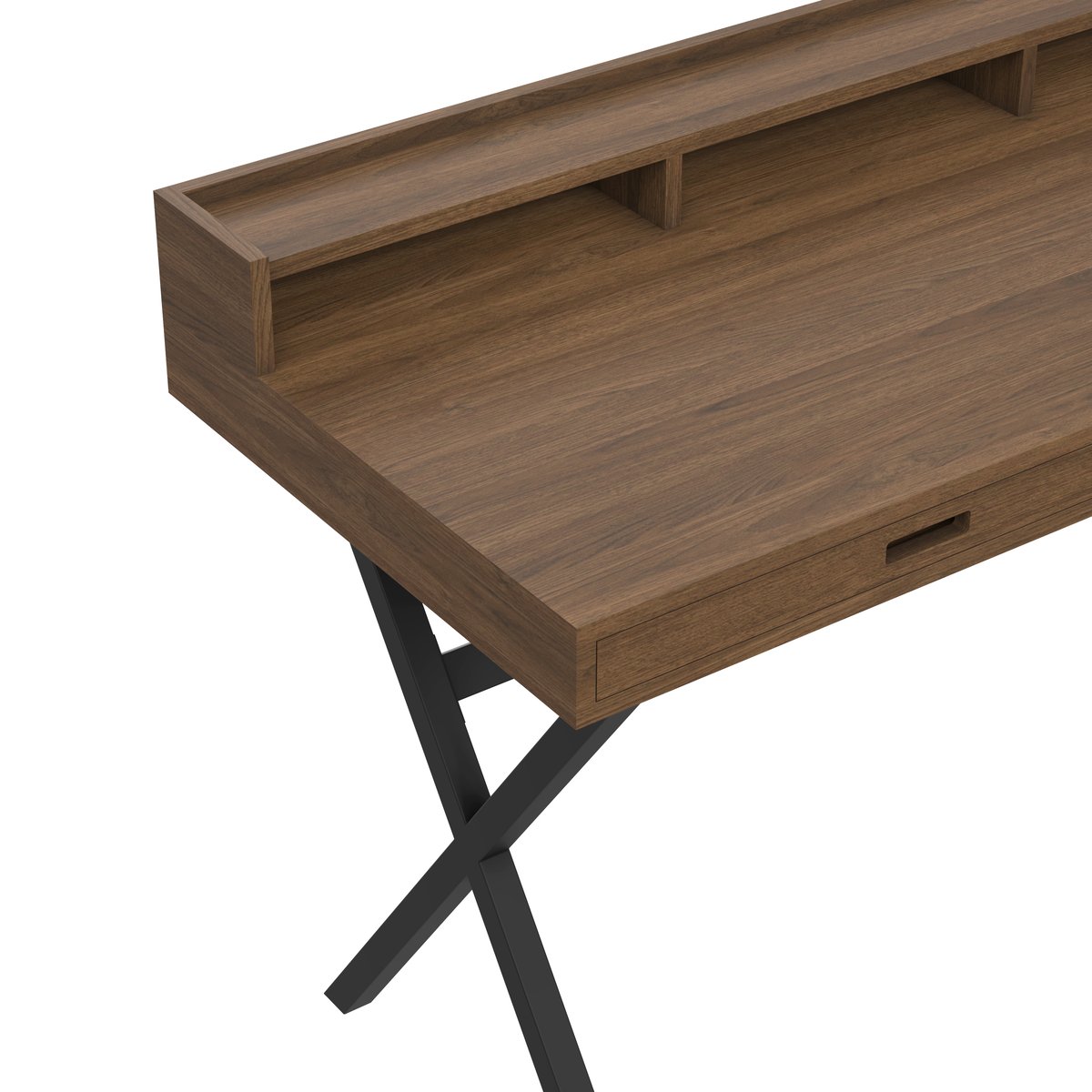 Bureau en chêne teinté et métal coloré, HYPPOLITE noir, HARTO