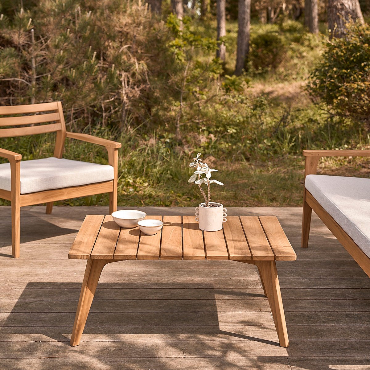 Table basse de jardin en teck massif  BARI naturel, BERAH GETAH