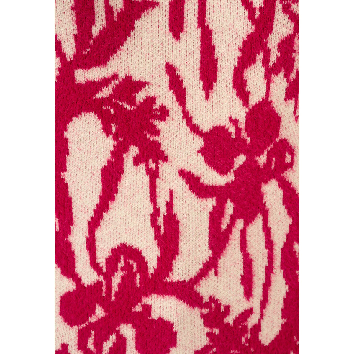 Pull jacquard et fil poilu rose jacquard, DAMART