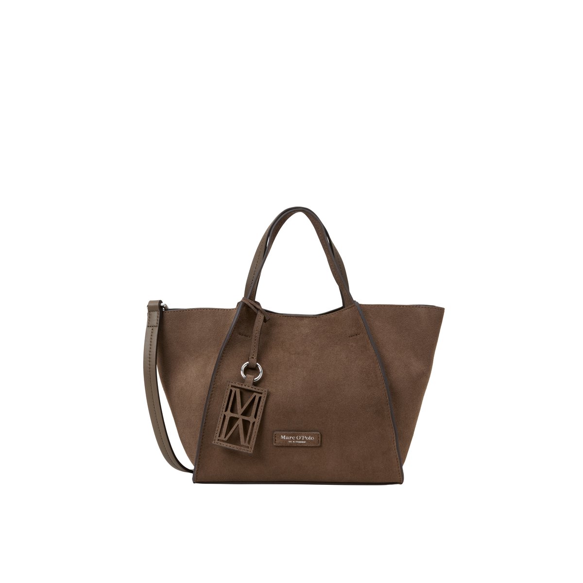 Sac à bandoulière modèle Biani en cuir de vachette velours souple marron, MARC O'POLO