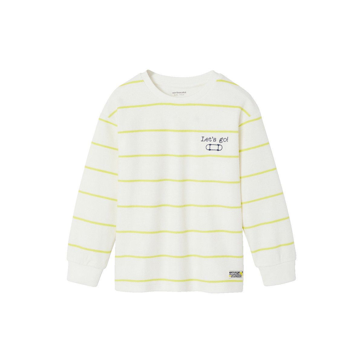T-shirt manches longues blanc, VERTBAUDET