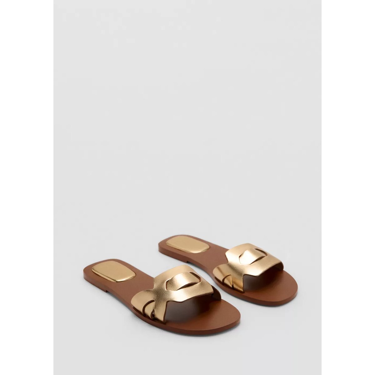 Sandales lanières cuir or, MANGO TEEN