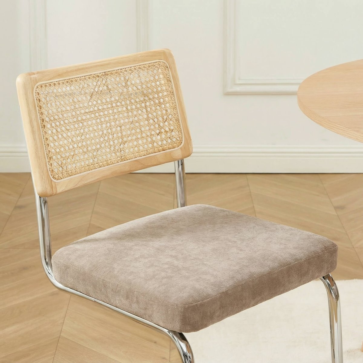 Chaises cannage pieds métal (lot de 2) ELLA marron, BAÏTA