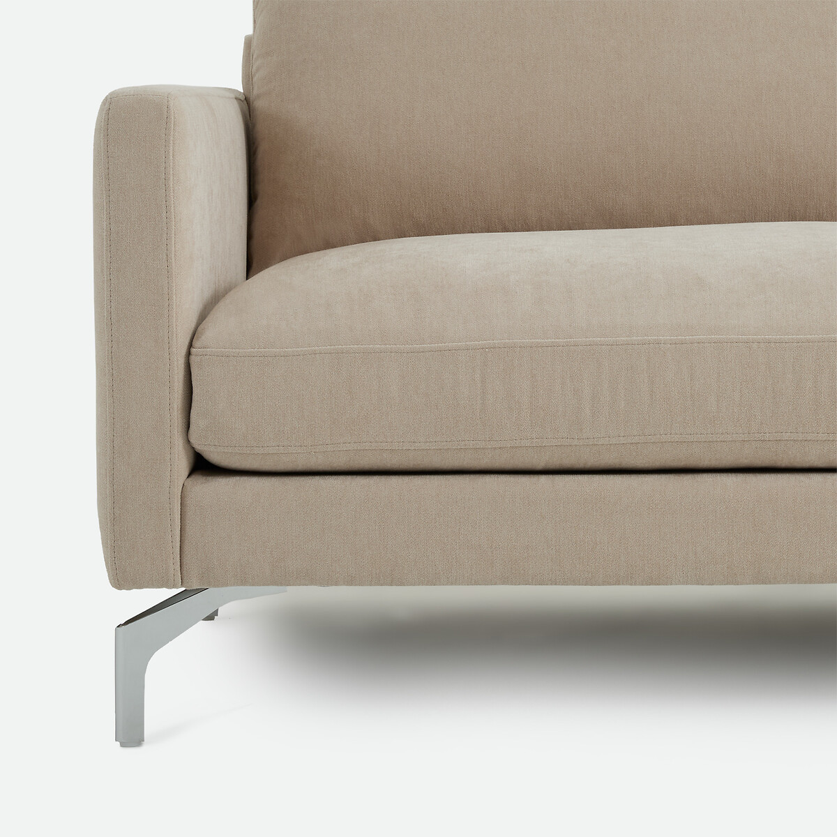Canapé droit 2, 3 ou 4 places, en polyester chiné, LADY beige, LA REDOUTE INTERIEURS