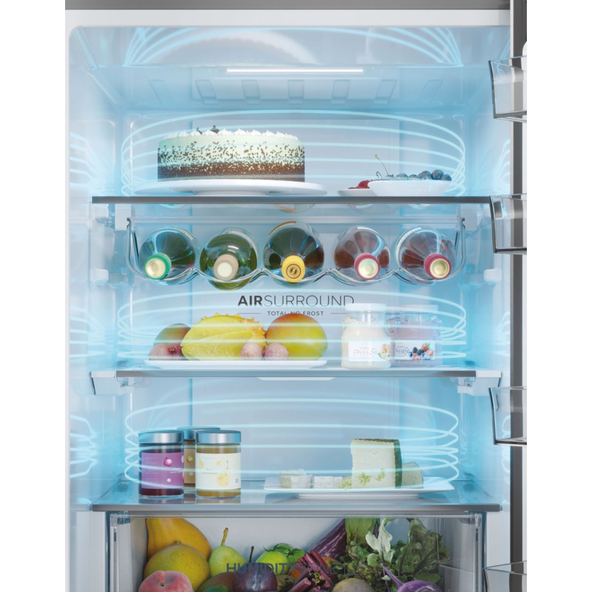 Réfrigérateur combiné HTW5618CNMG couleur unique, HAIER