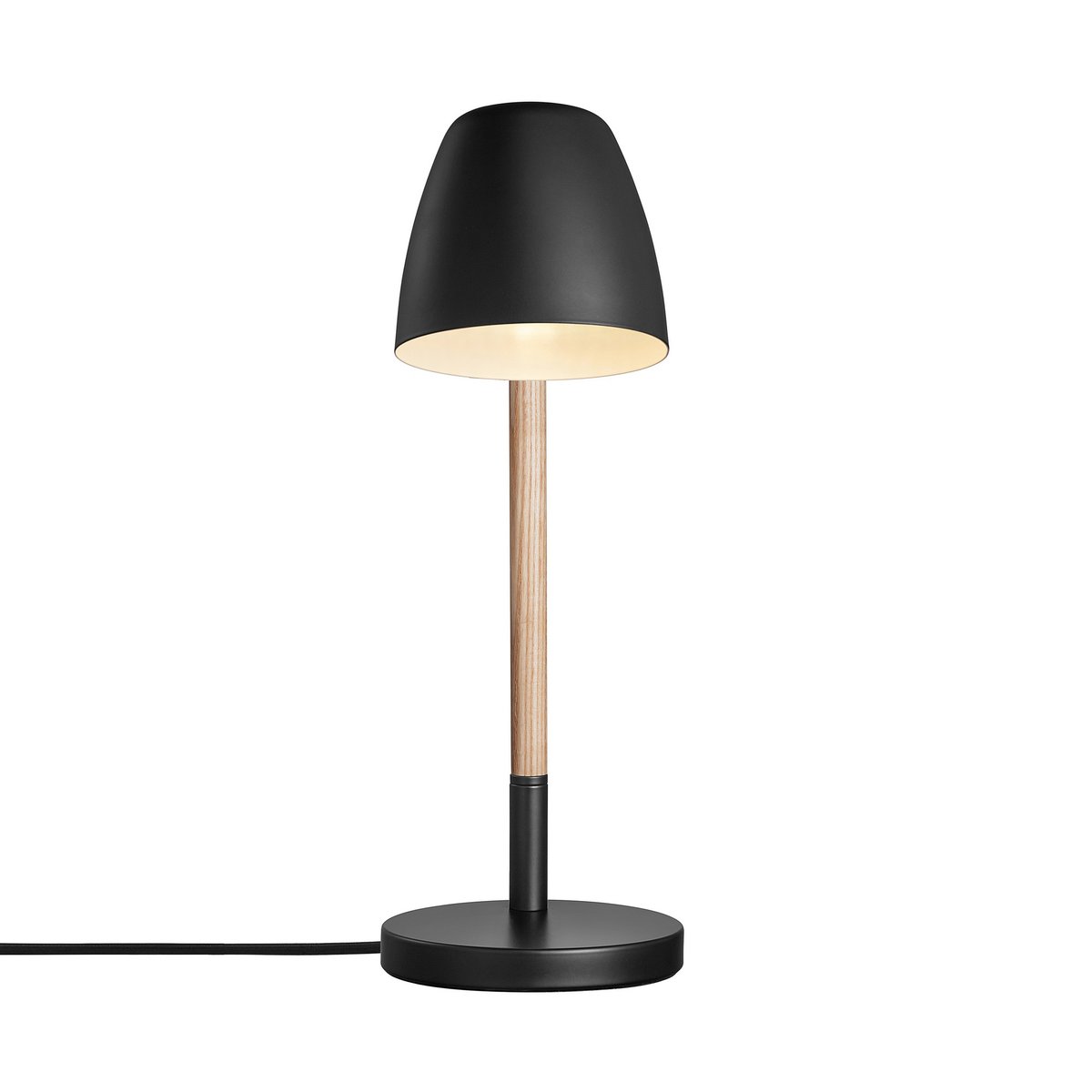 Lampe à poser tête d'éclairage orientable en métal et bois, THEO noir, NORDLUX
