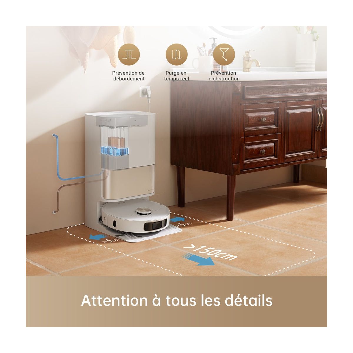 KIT Raccordement eau auto robot X40 L40 L10s Pro Ultra couleur unique, DREAME