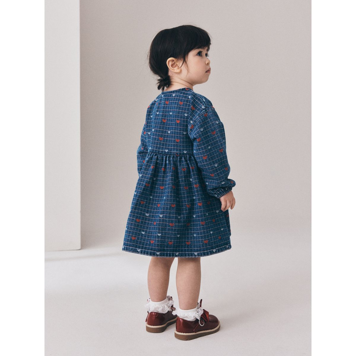 Robe en denim manches longues avec cœur jena bleu, NEXT
