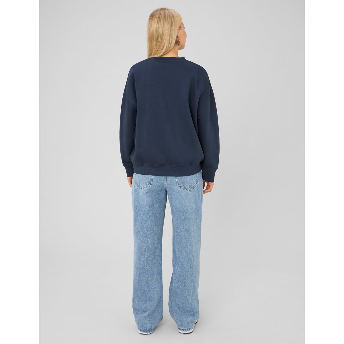 Sweat col rond bleu foncé, BZB