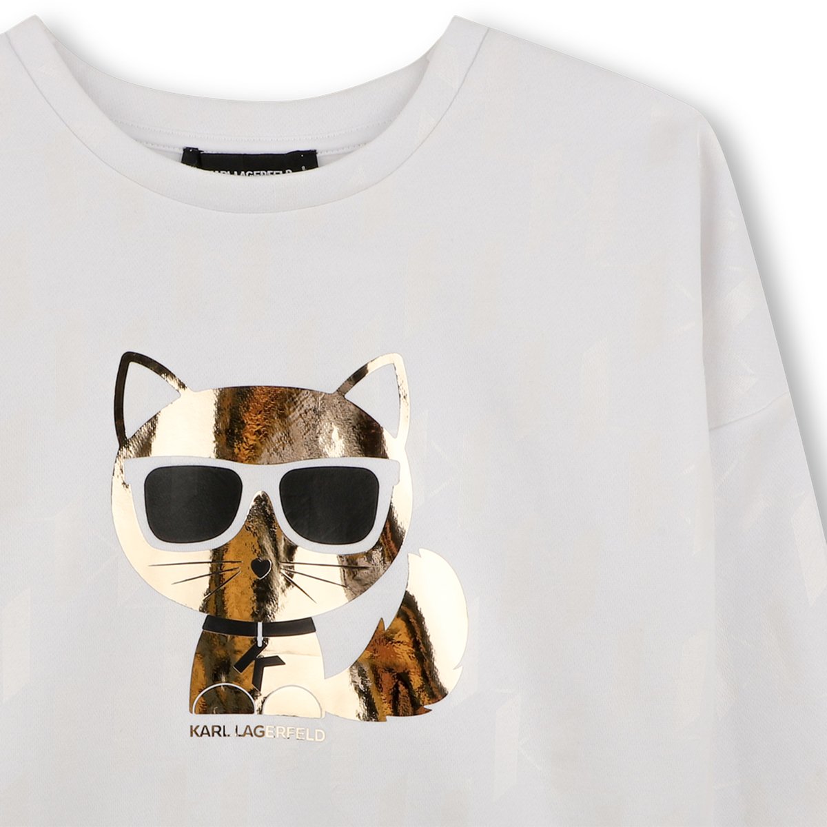 Sweatshirt à manche longue blanc, KARL LAGERFELD KIDS