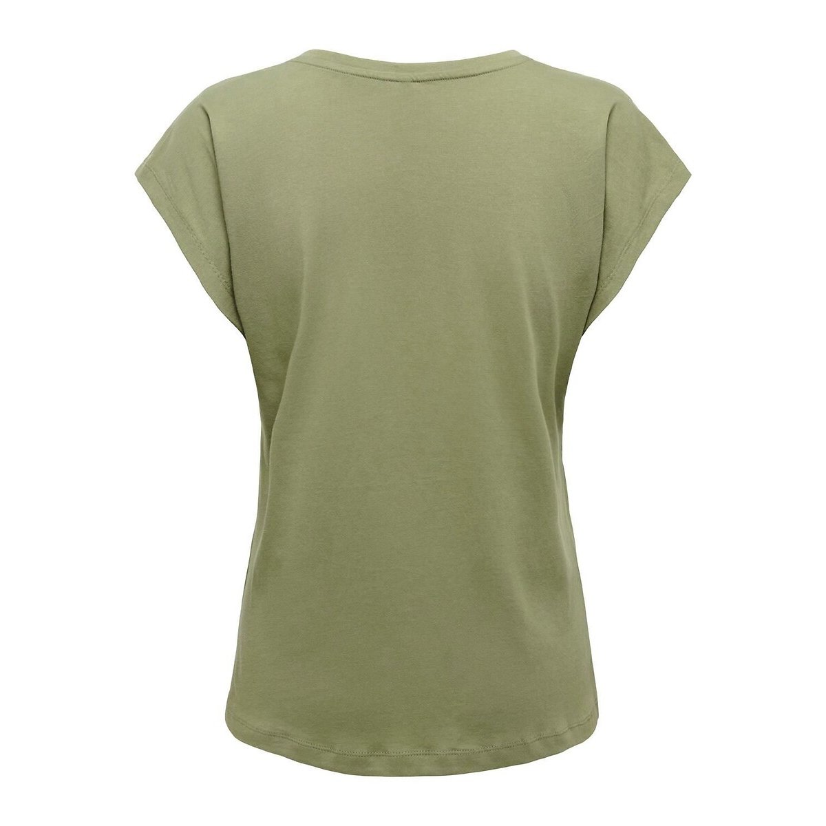 Tshirt col v cœur poitrine vert kaki, ONLY