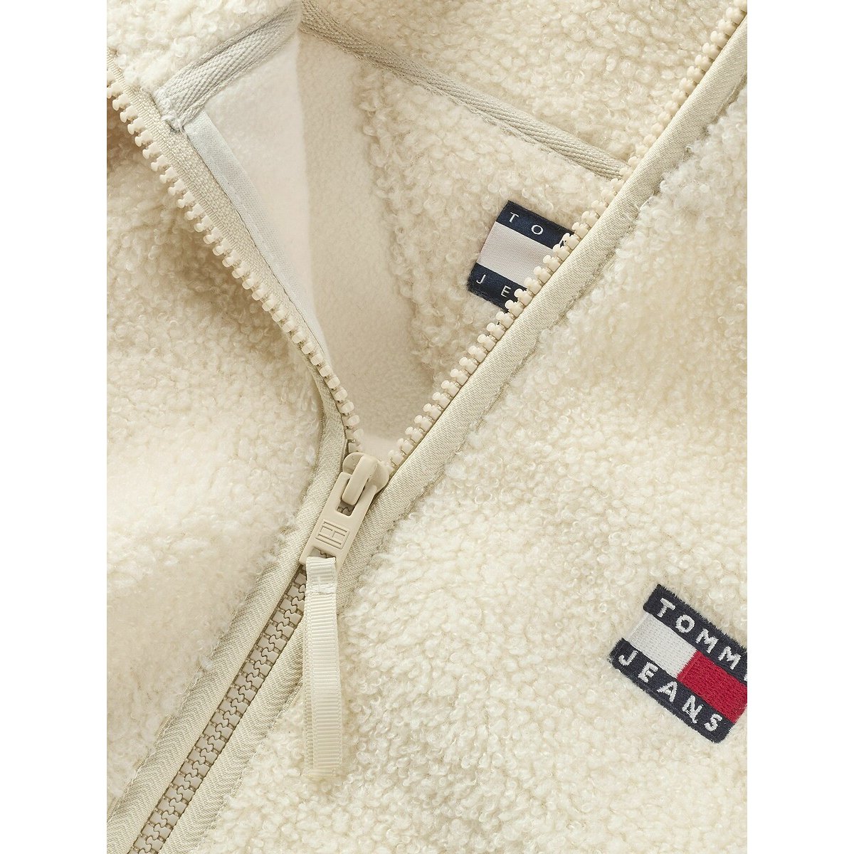 Casual Zip-Up Jacket beige, TOMMY JEANS