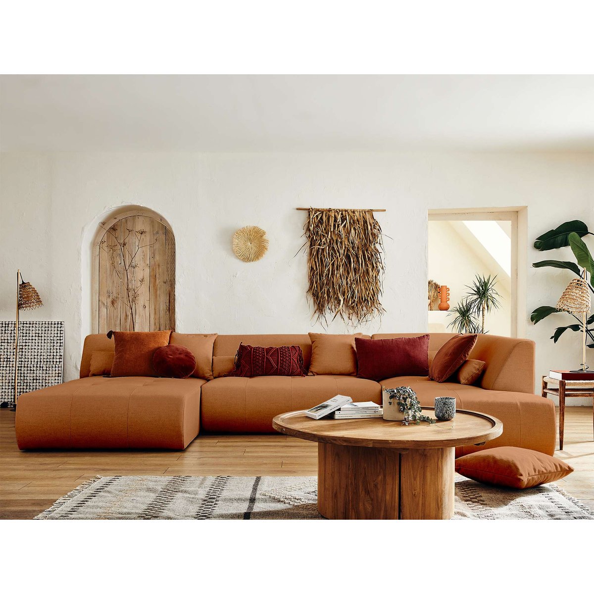 Canapé Panoramique  7 places - ONYX rouille, BEST MOBILIER