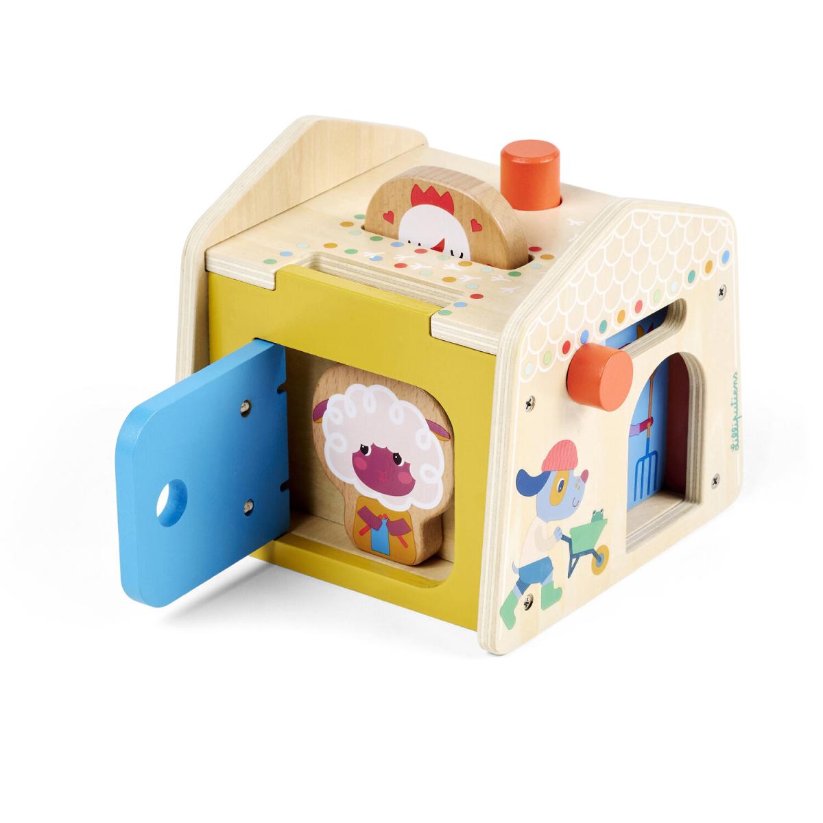 Maisonnette cache cache en bois couleur unique, LILLIPUTIENS