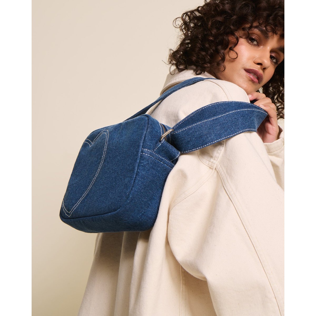 Sac crossbody Coeur en denim, CŒUR DENIM bleu - bleu - denim indigo, EMOI EMOI