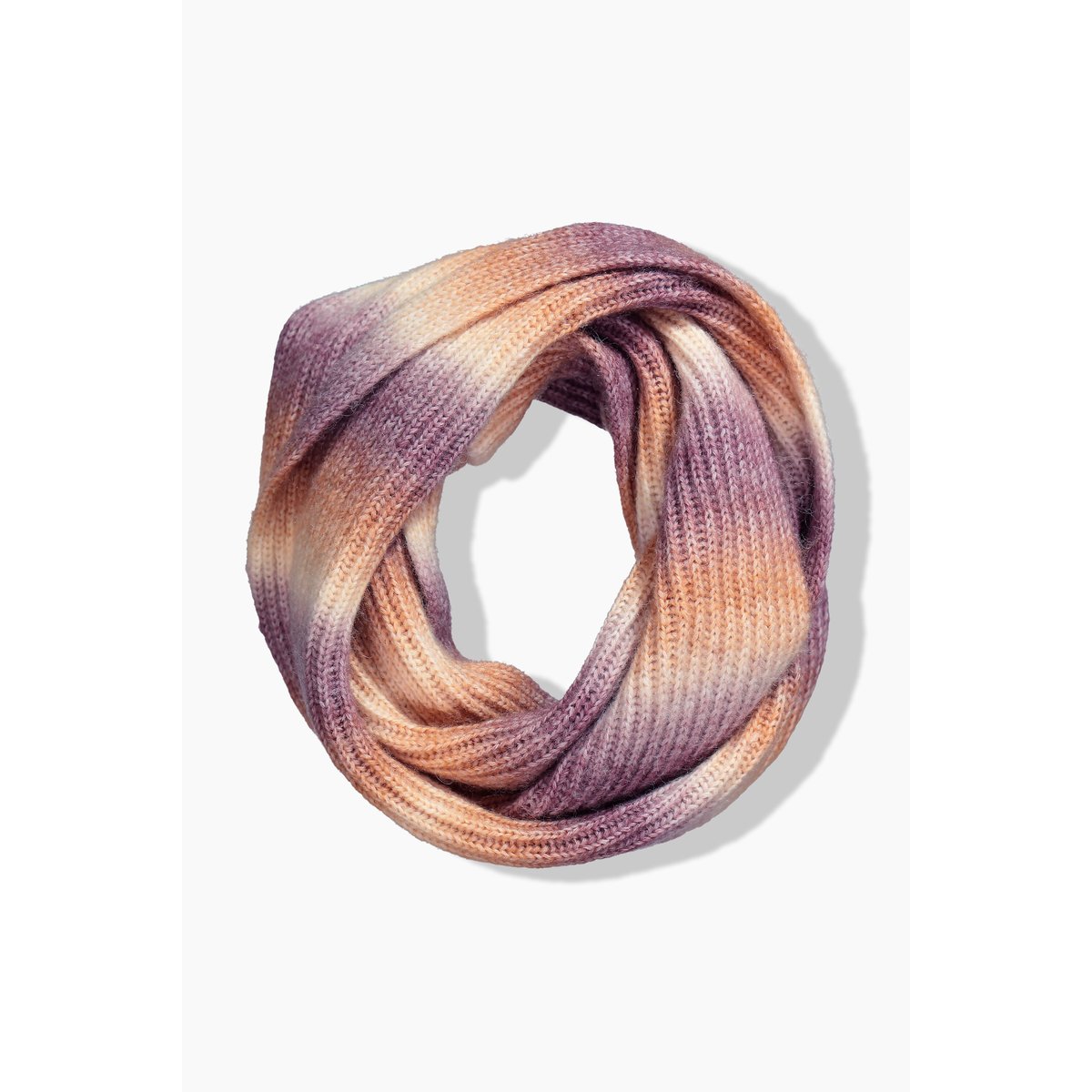 Écharpe tubulaire en maille côtelée mauve lilas, ULLA POPKEN
