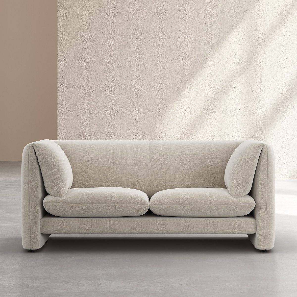 Canapé fixe tissu POSITANO beige, HABITAT